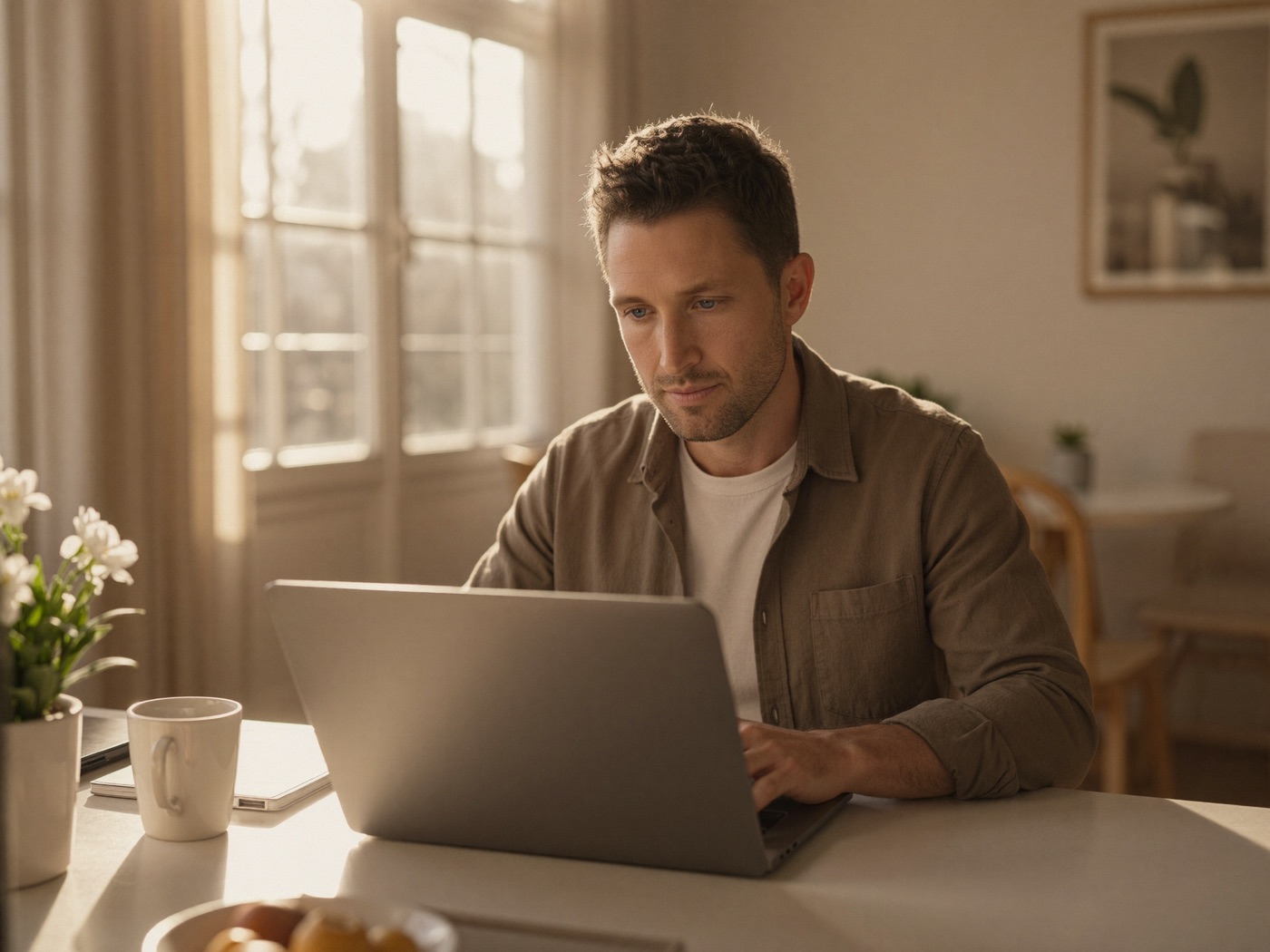 A local business owner checking how his business shows up in Google search