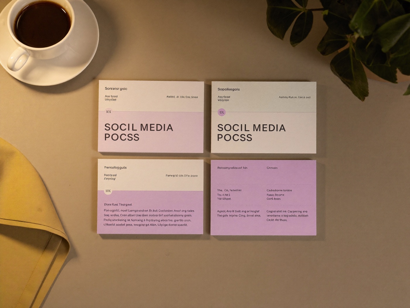 A set of branded social media posts ready to publish