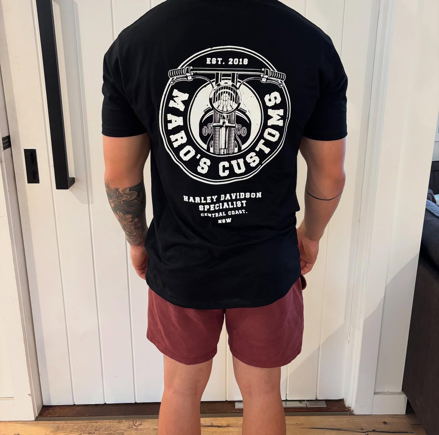 Maro's Customs t-shirt being worn