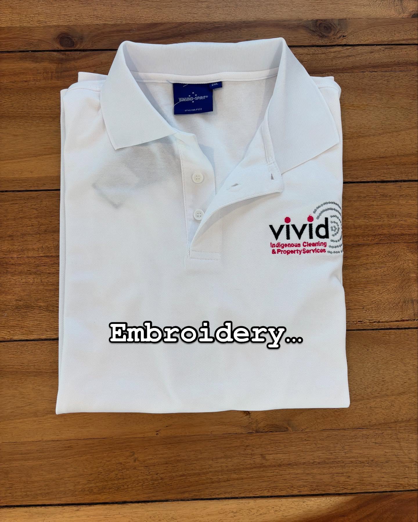 White embroidered polo